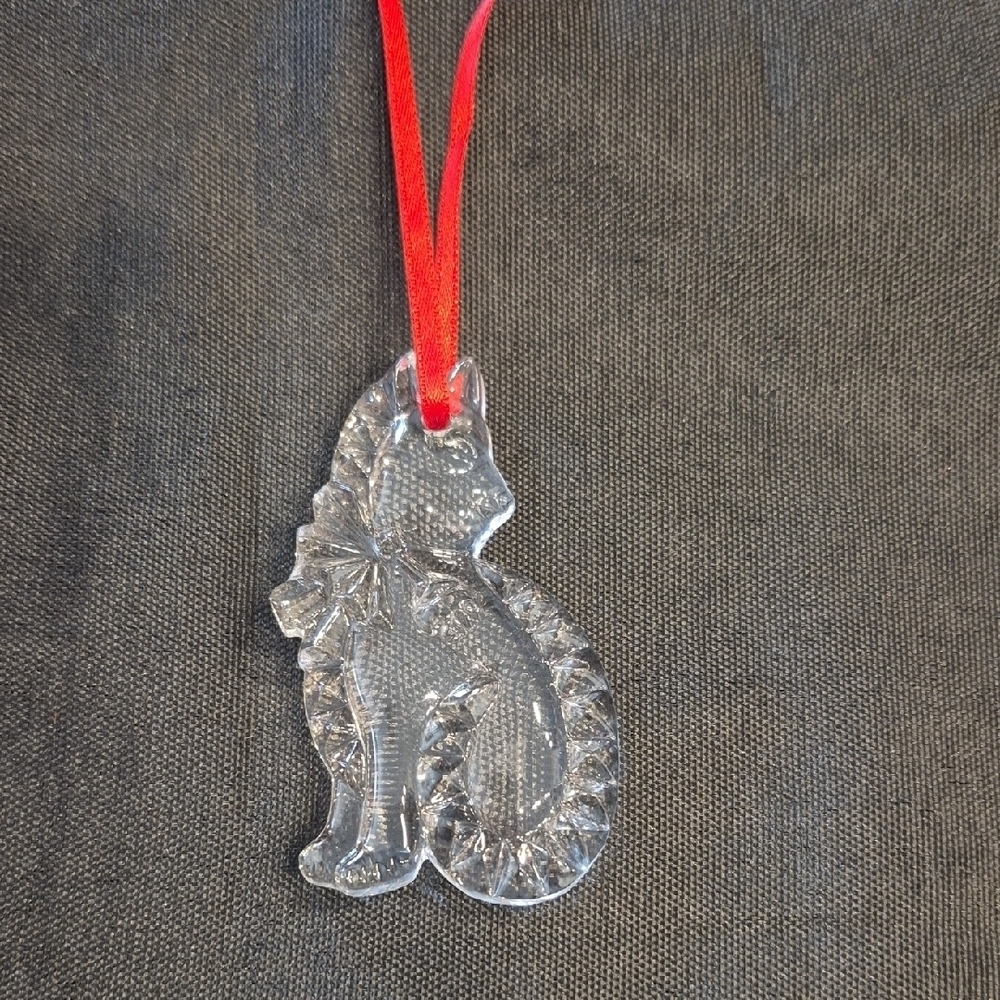 Gorham Crystal Cat Ornament From Germany